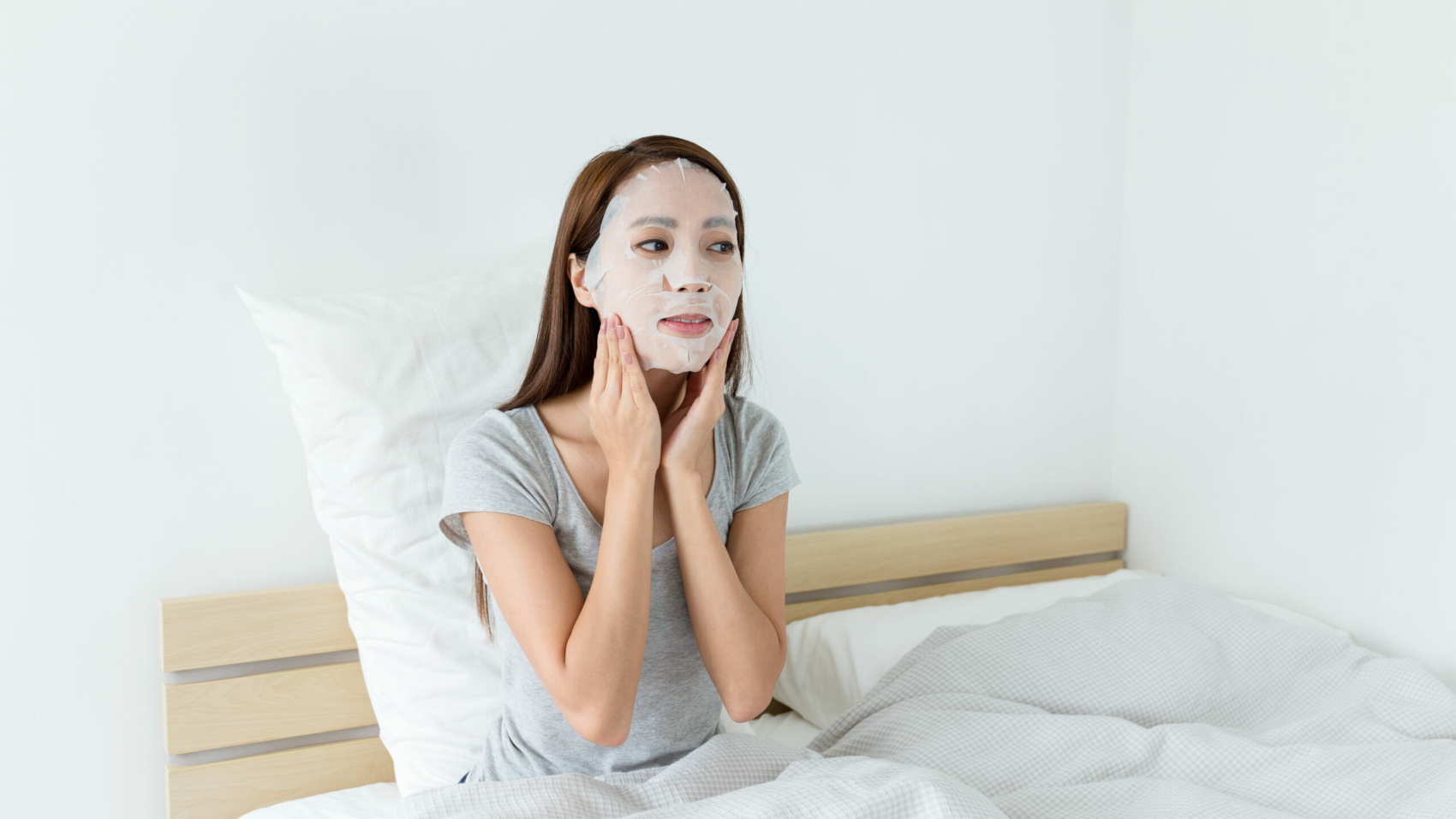 Woman doing facial masking